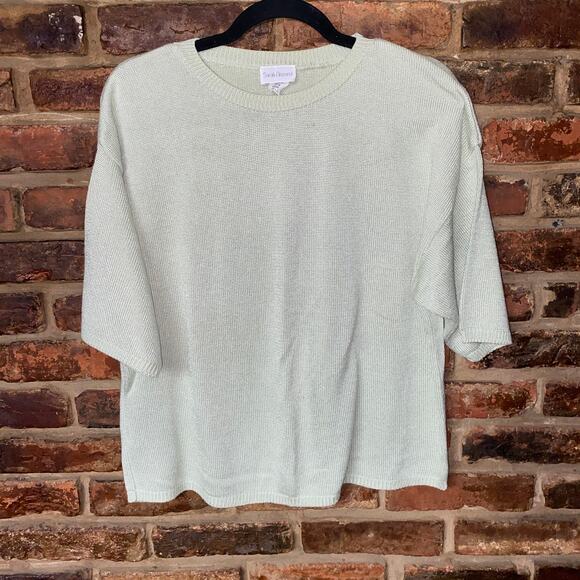 Sarah Arizona Green Knit Short Sleeve Pullover Sweater Women's Size XL - Picture 1 of 5